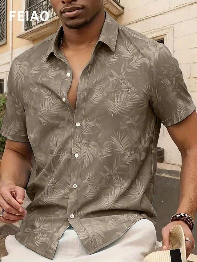 men's retro vintage floral print short sleeve shirt
