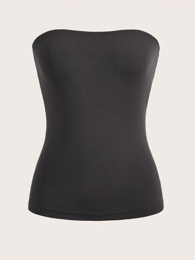 black strapless off-the-shoulder tube top