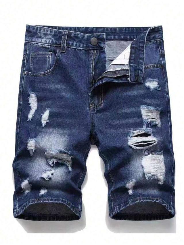 men ripped frayed bleach wash denim shorts jorts