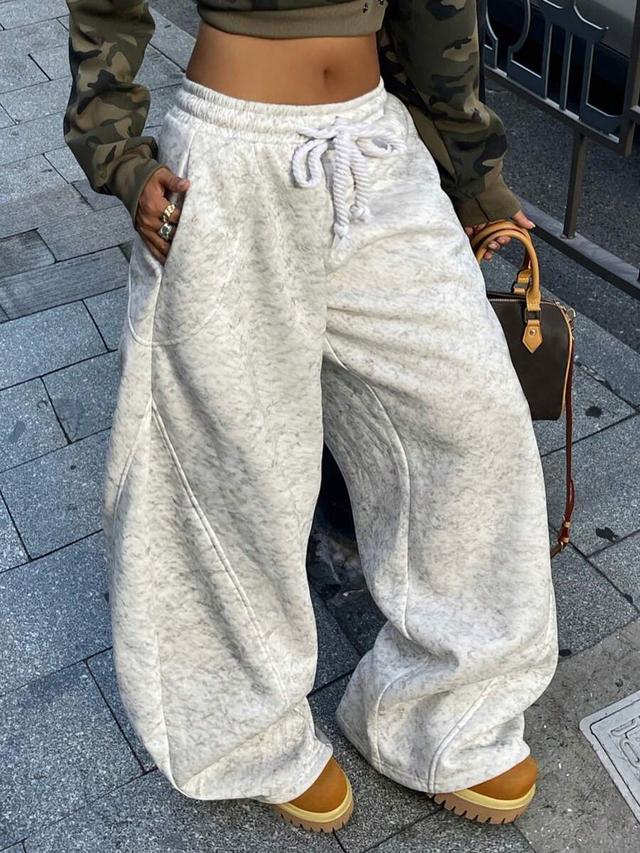 grey marl oversized barrel leg sweatpants