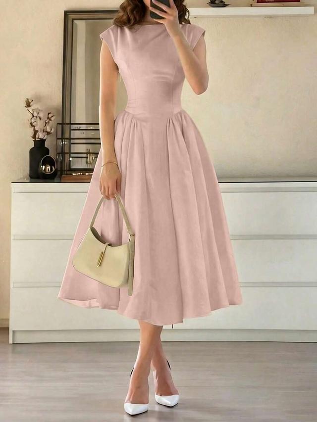women's casual elegant retro romantic long puff dress