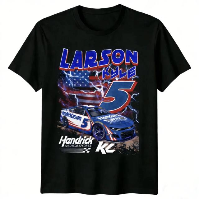 nascar 2026 kyle larson lightning flag graphic t-shirt