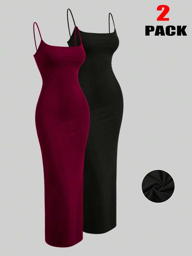 black spaghetti strap bodycon midi dress