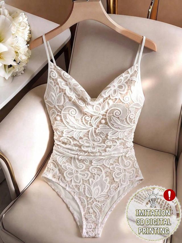 gloweve women's elegant beige lace bodysuit
