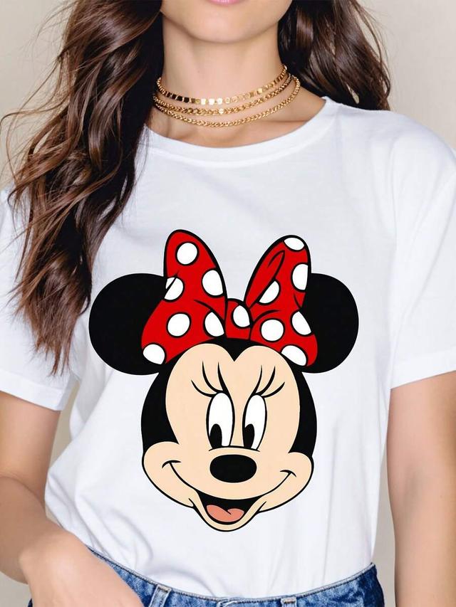 white minnie mouse graphic cotton t-shirt