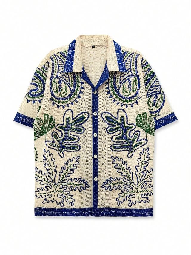 unisex printed geometric pattern hawaiian style shirt