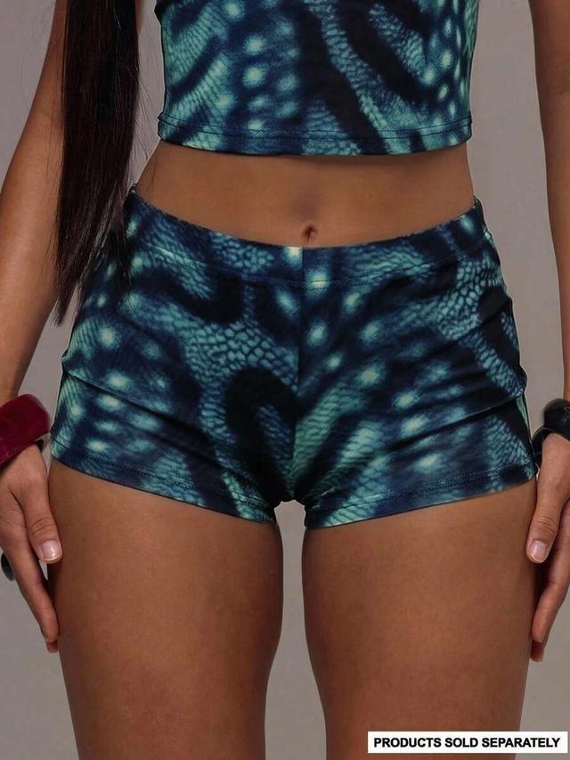 low rise fitted micro mini printed shorts