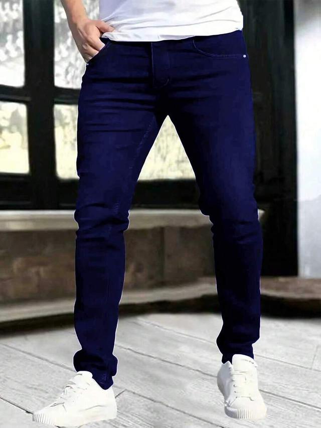 men's black slim fit stretchy denim jeans