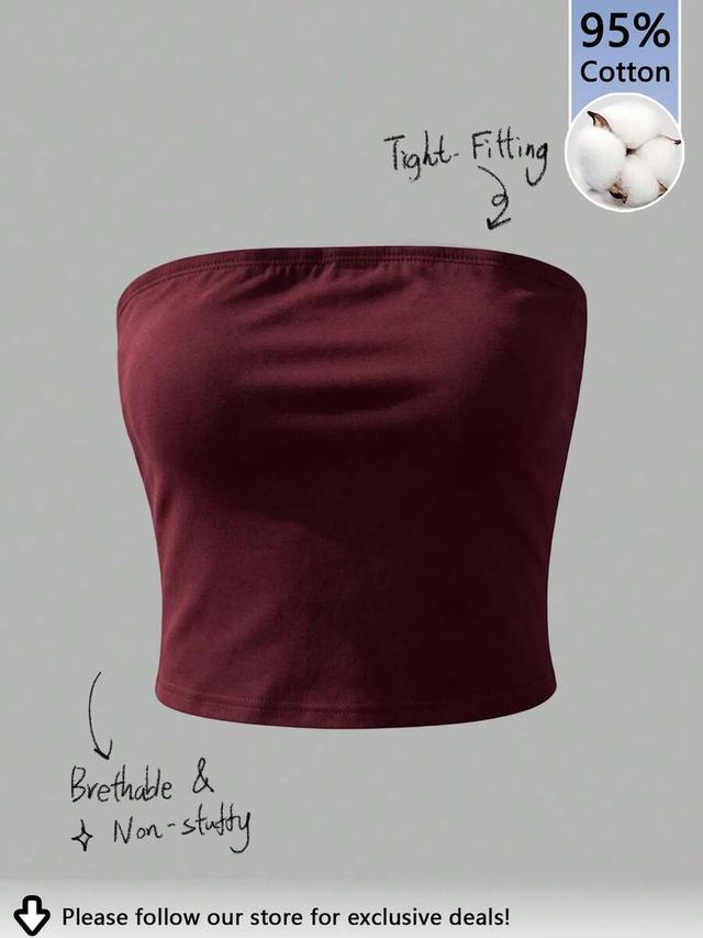 burgundy cotton tube top
