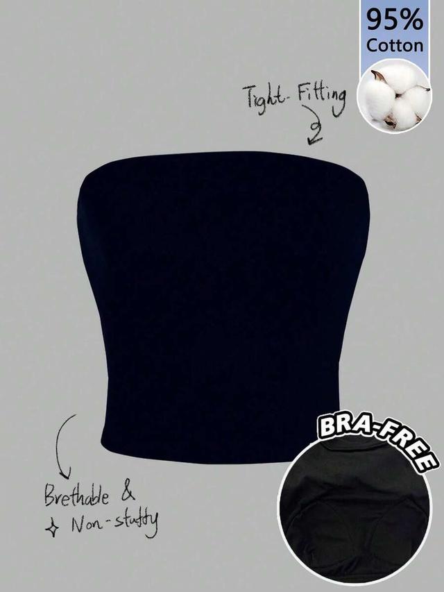 black cotton padded bandeau tight fit blouse