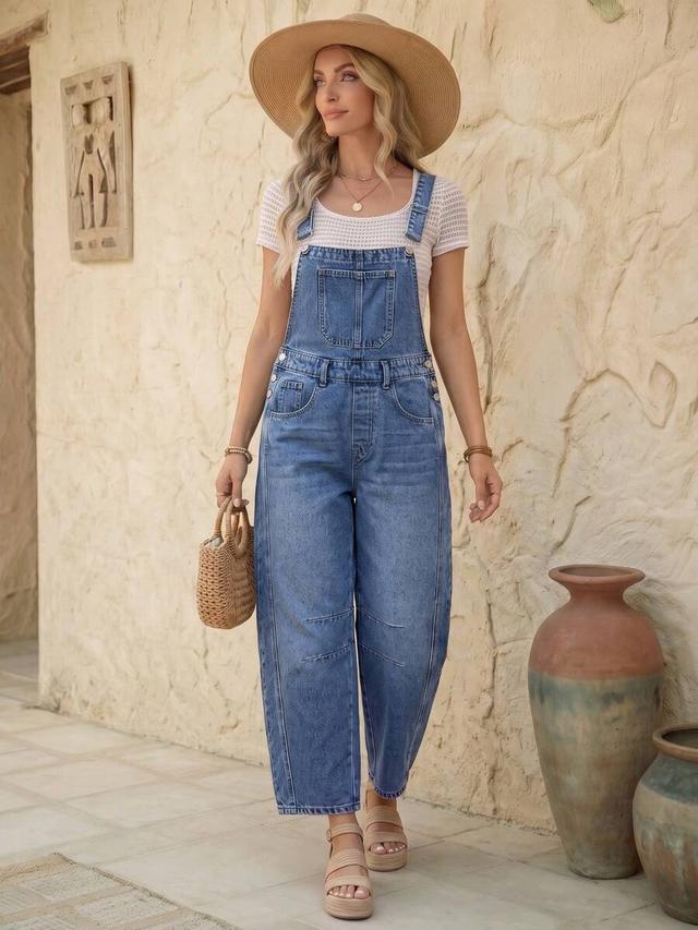 blue denim relaxed fit dungaree overalls