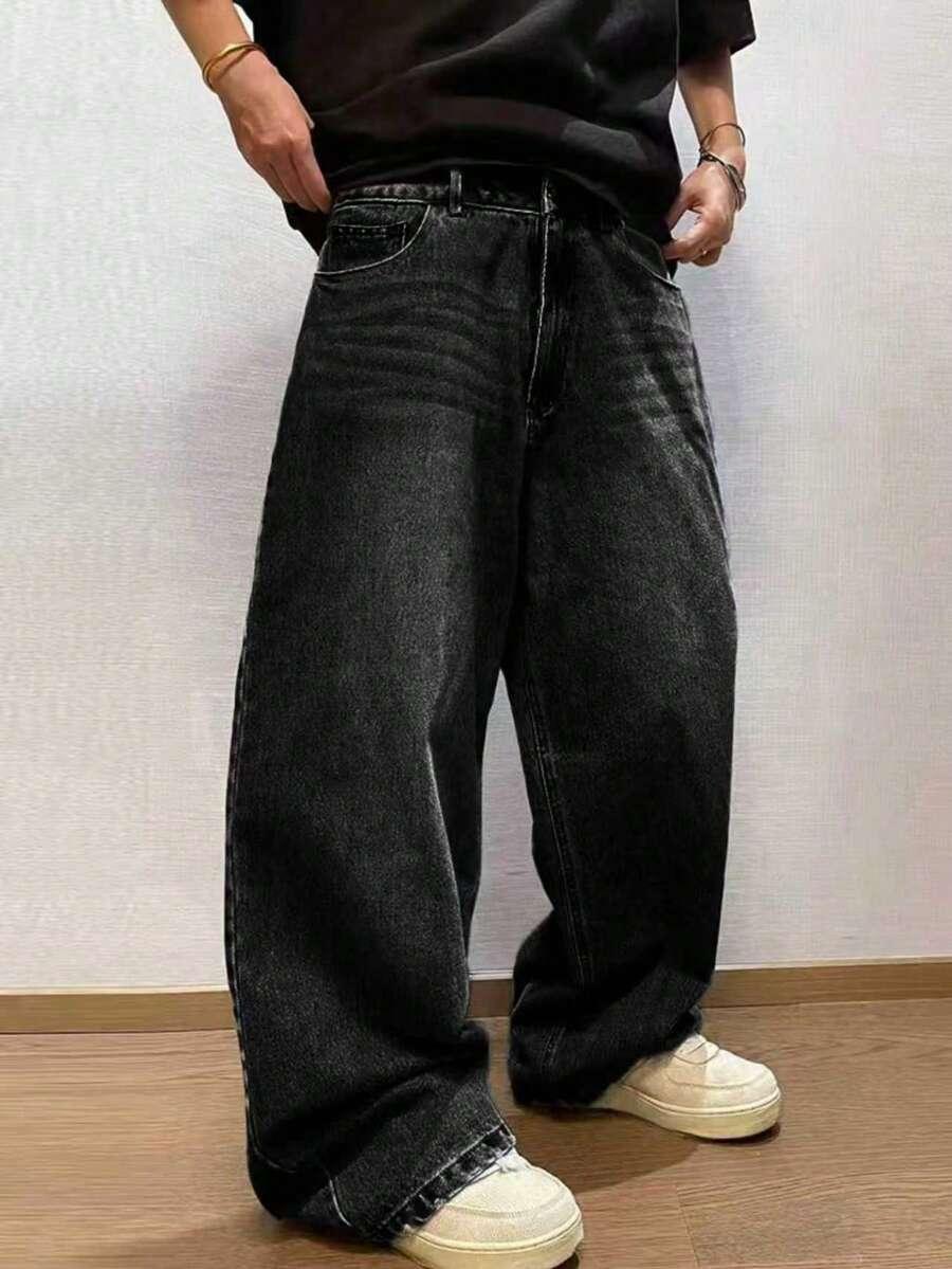 hearty haven loose fit black denim jeans
