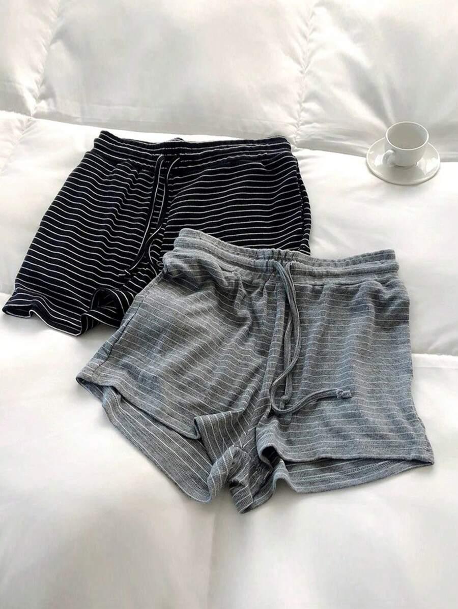 grey stripe casual grey striped cotton knit lounge shorts