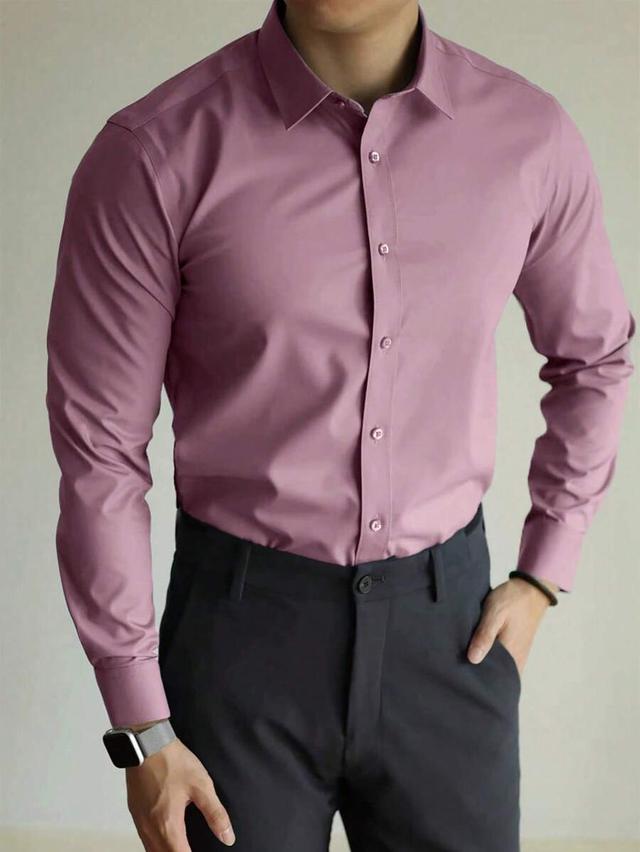 dark pink maroon long sleeve formal dress shirt