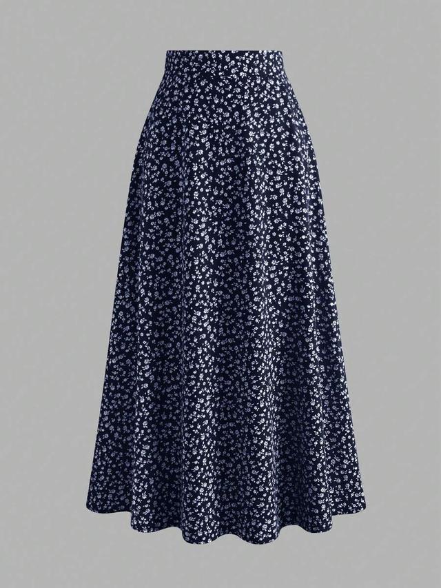ditsy floral high waist a-line chiffon skirt
