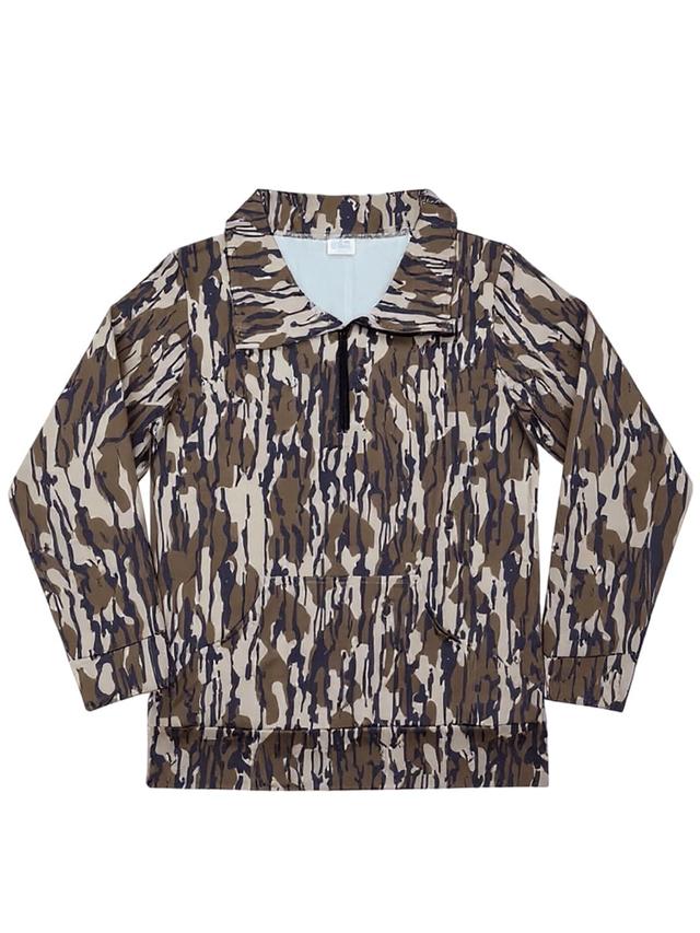 camo print quarter zip athletic long sleeve shirt