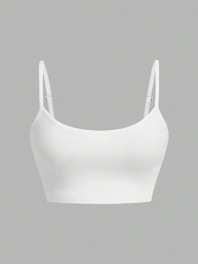 white cropped camisole tank top