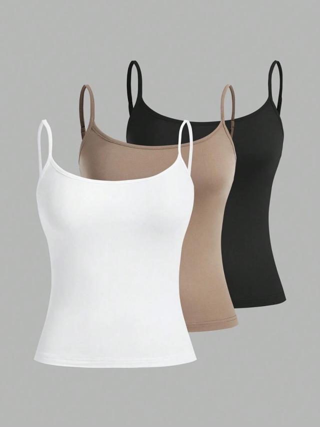 white slim fit cotton camisole tank top