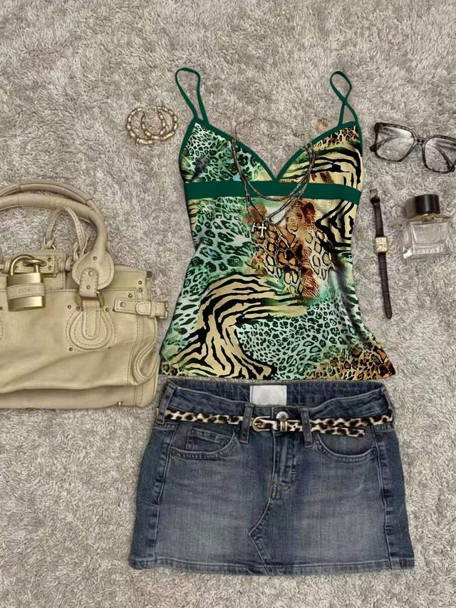 islasuriya women's zebra & leopard print casual camisole