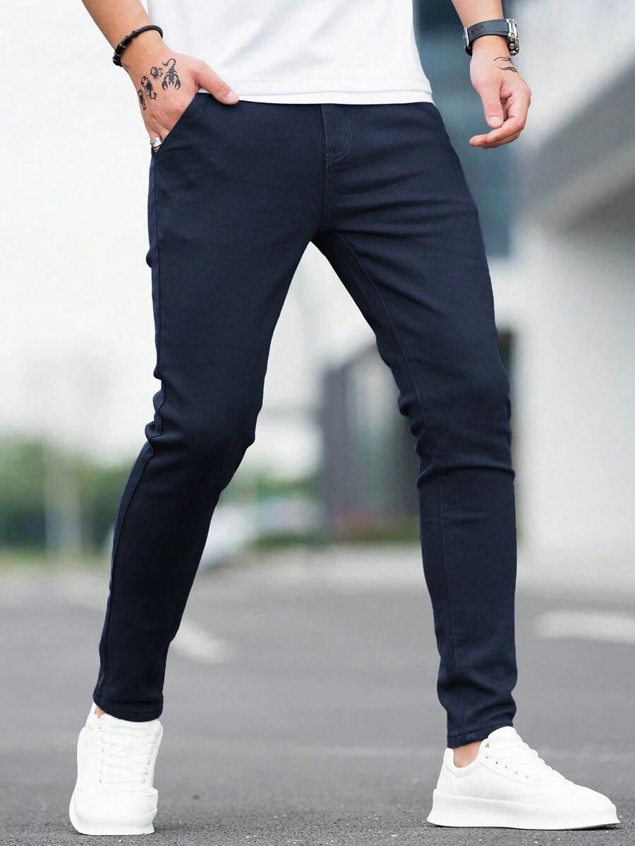 dark navy skinny casual fit denim jeans