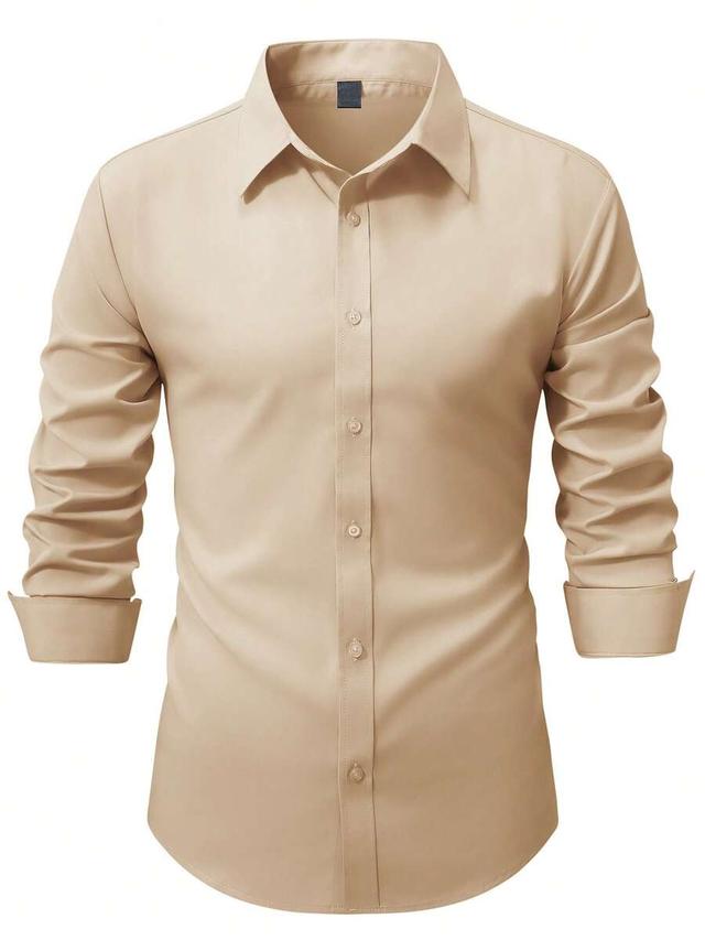 calvornis men's casual solid color button long sleeve shirt