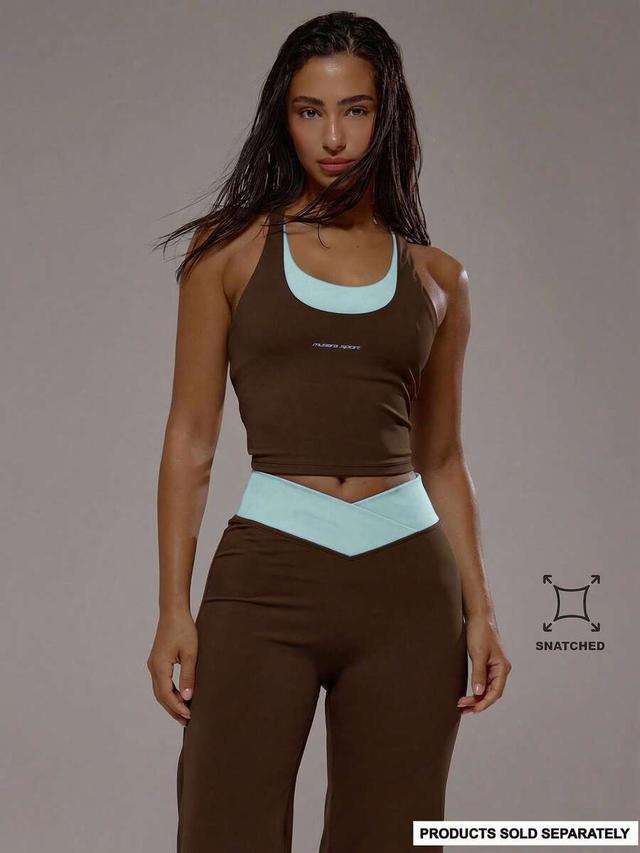 smoky quartz cross back layered active top