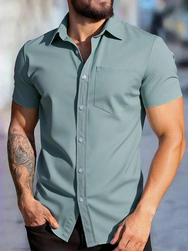 manfinity homme plain regular shoulder casual button shirt