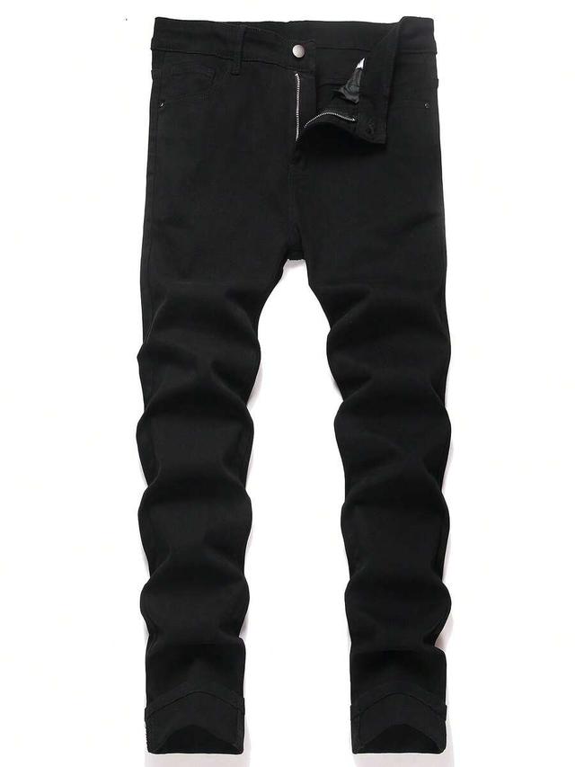 men's black stretch-cotton slim-fit jeans