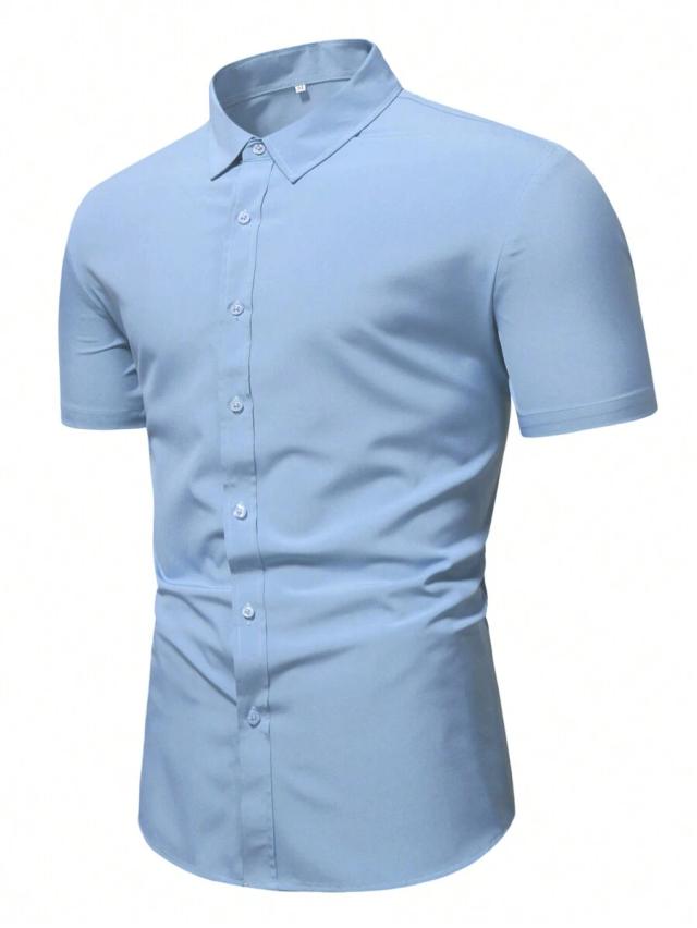 calvornis men solid light blue formal shirt