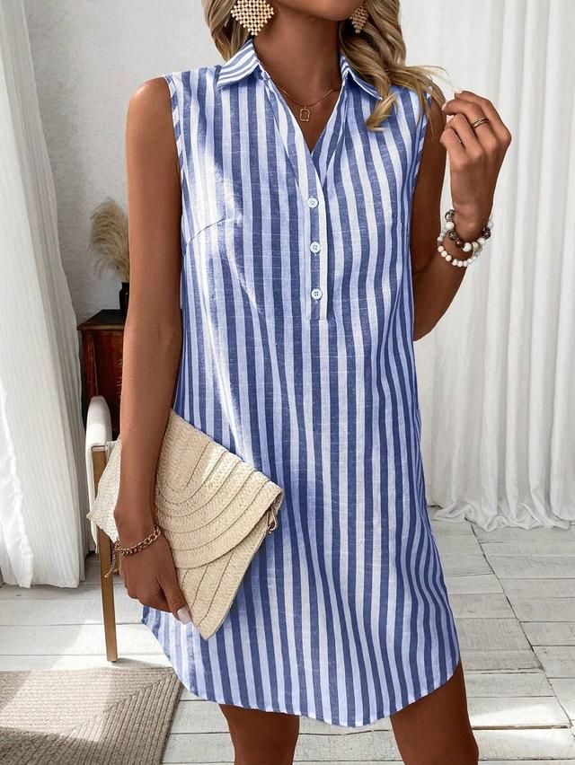 louniche contrast color striped tank dress