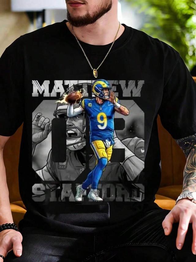 vintage sports art matthew stafford graphic t-shirt