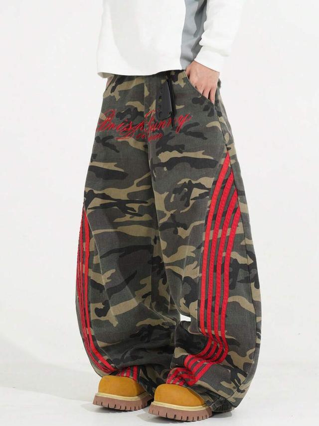 vintage inspired embroidered military green camo denim jeans