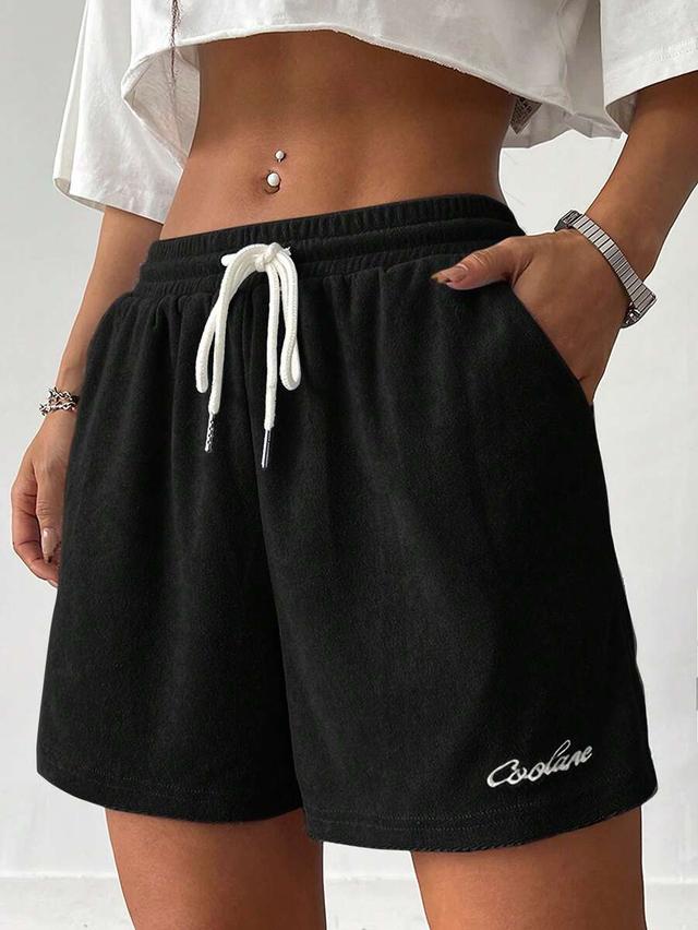 coolane black flannelette summer embroidery shorts