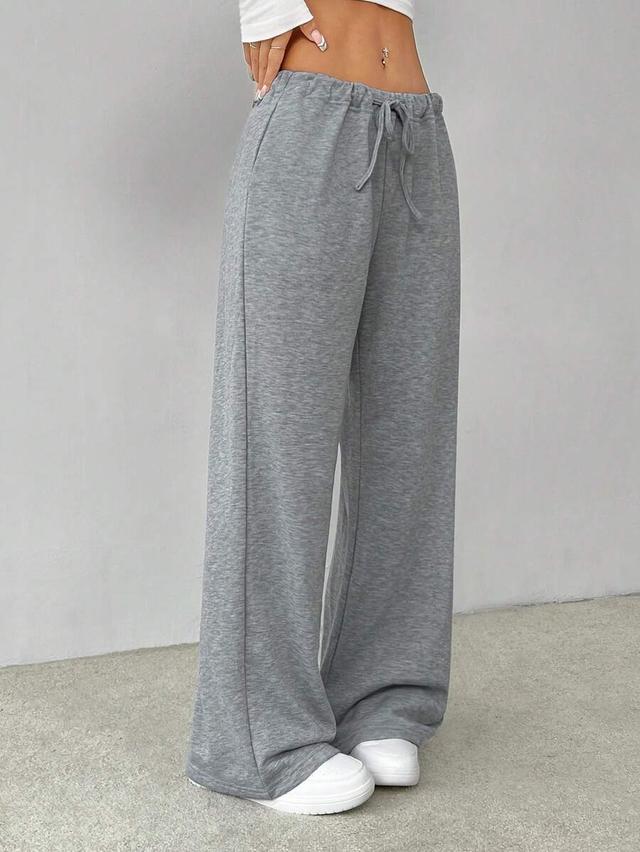 grey drawstring waist baggy sweatpants