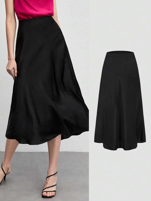 bizchic women's basic black a-line skirt