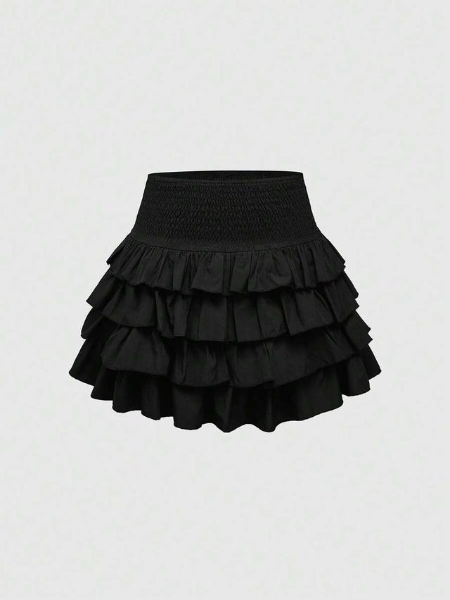 solid black pleated minimalist a-line mini skirt