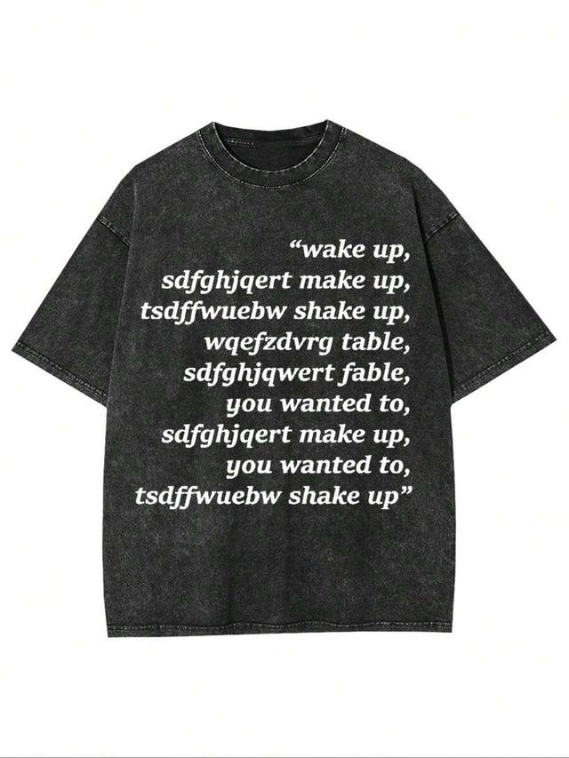 acid wash cotton graphic print t-shirt