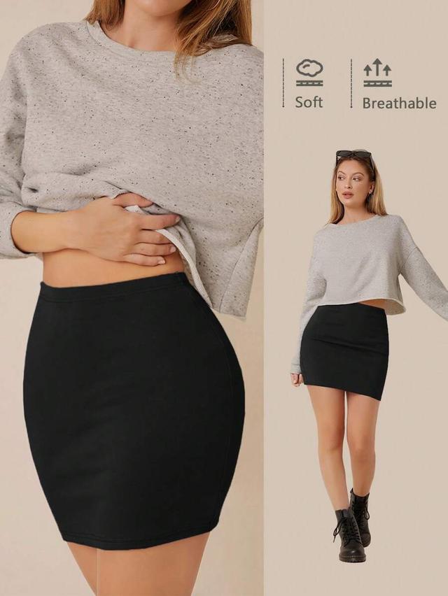 shein basics versatile solid bodycon skirt summer