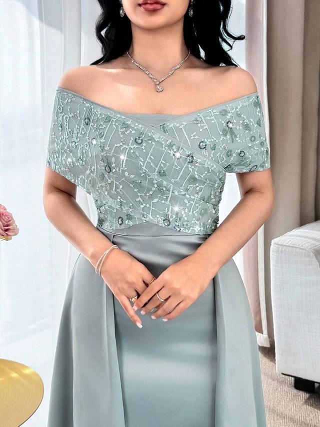 feyla women's elegant cinched waist a-line banquet dress