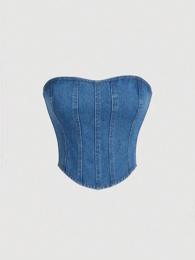 denim hanky hem tube top