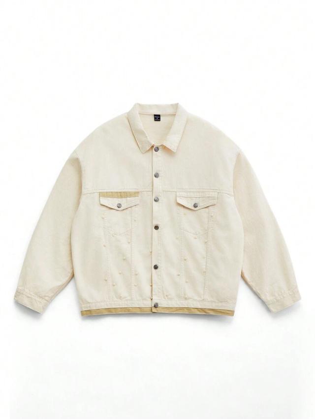 manfinity rebelgame white denim long sleeve jacket