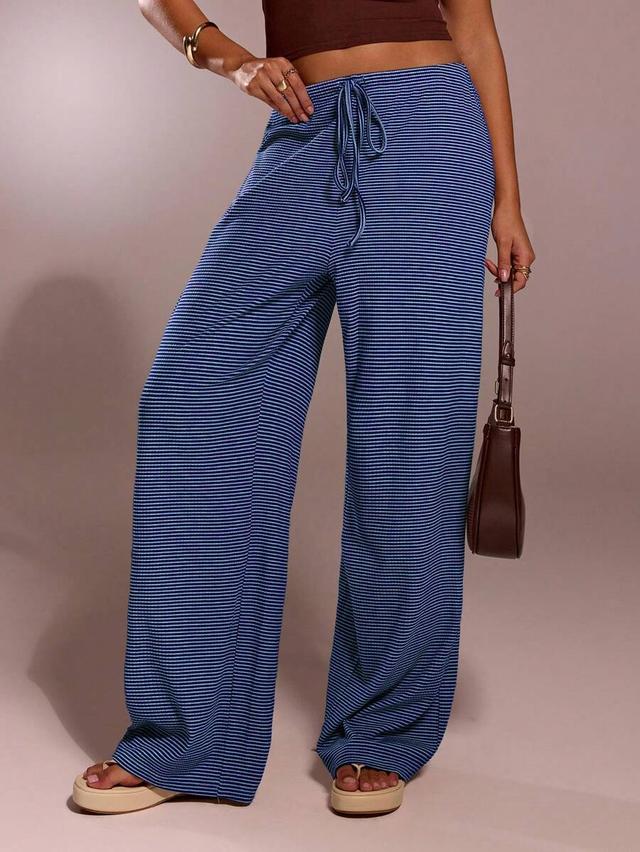 striped blue and black relaxed fit lounge trousers