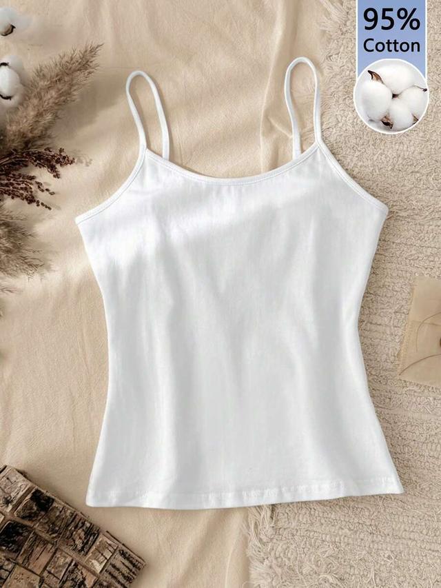 white cotton slim-fit camisole top