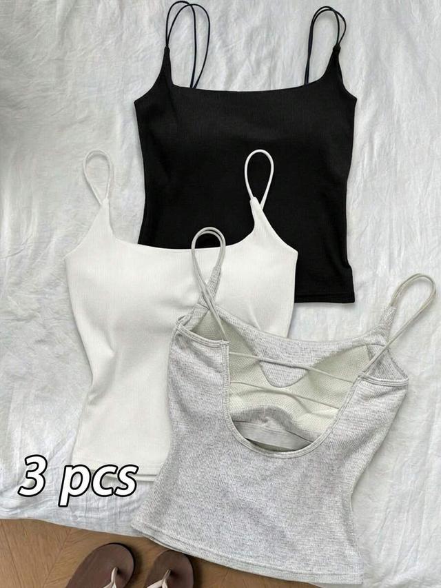 white ribbed camisole with built-in padded bra