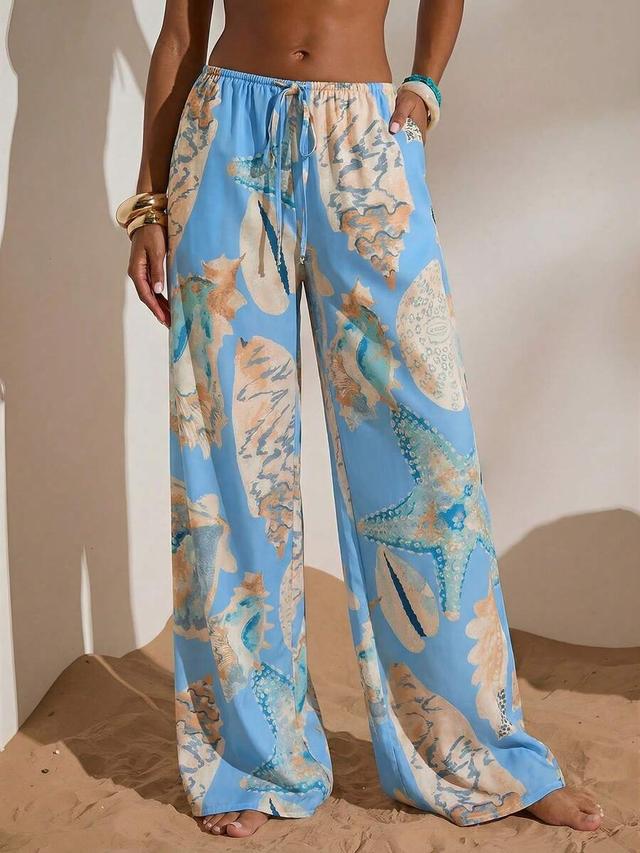 opulessa vacation printed loose women pants