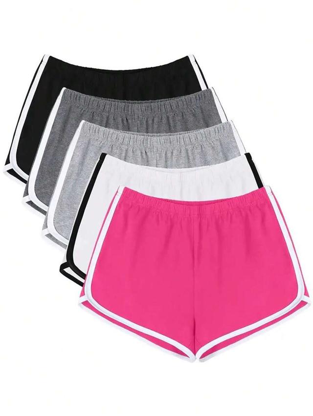 white inawly women's color block athletic shorts