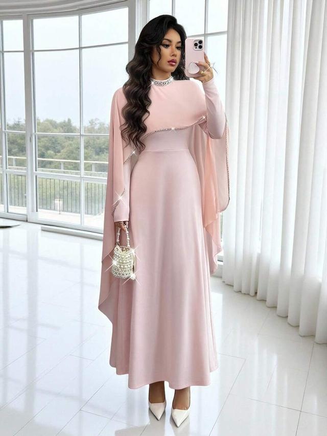 rafferiza elegant party rhinestone decorated shawl evening dress