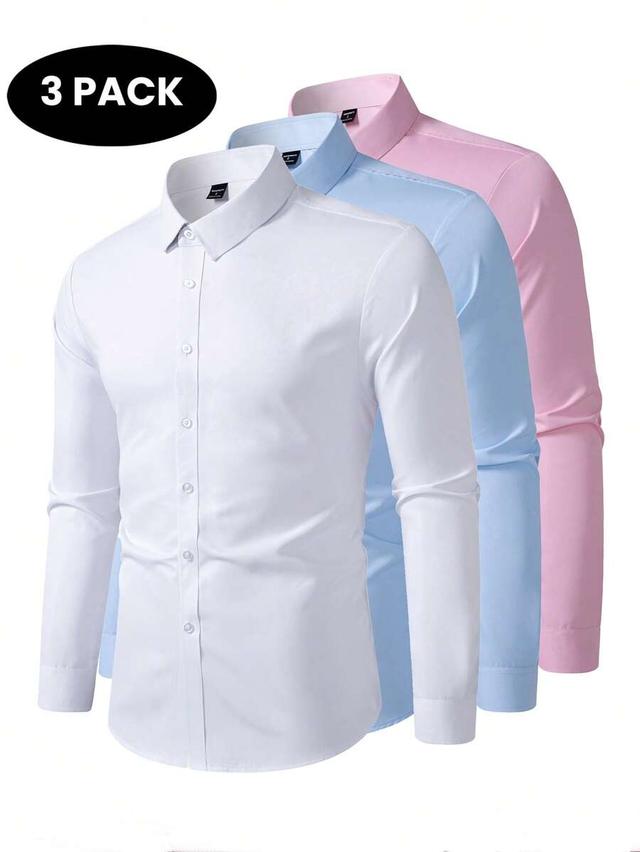 pink long sleeve formal business dress shirt