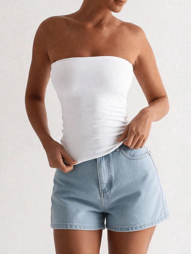 sexy strapless basic camisole fashionable solid color tube top