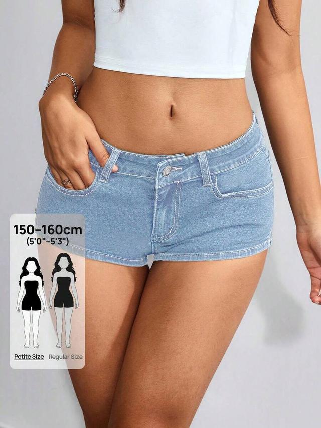 light wash low waist denim hot pants